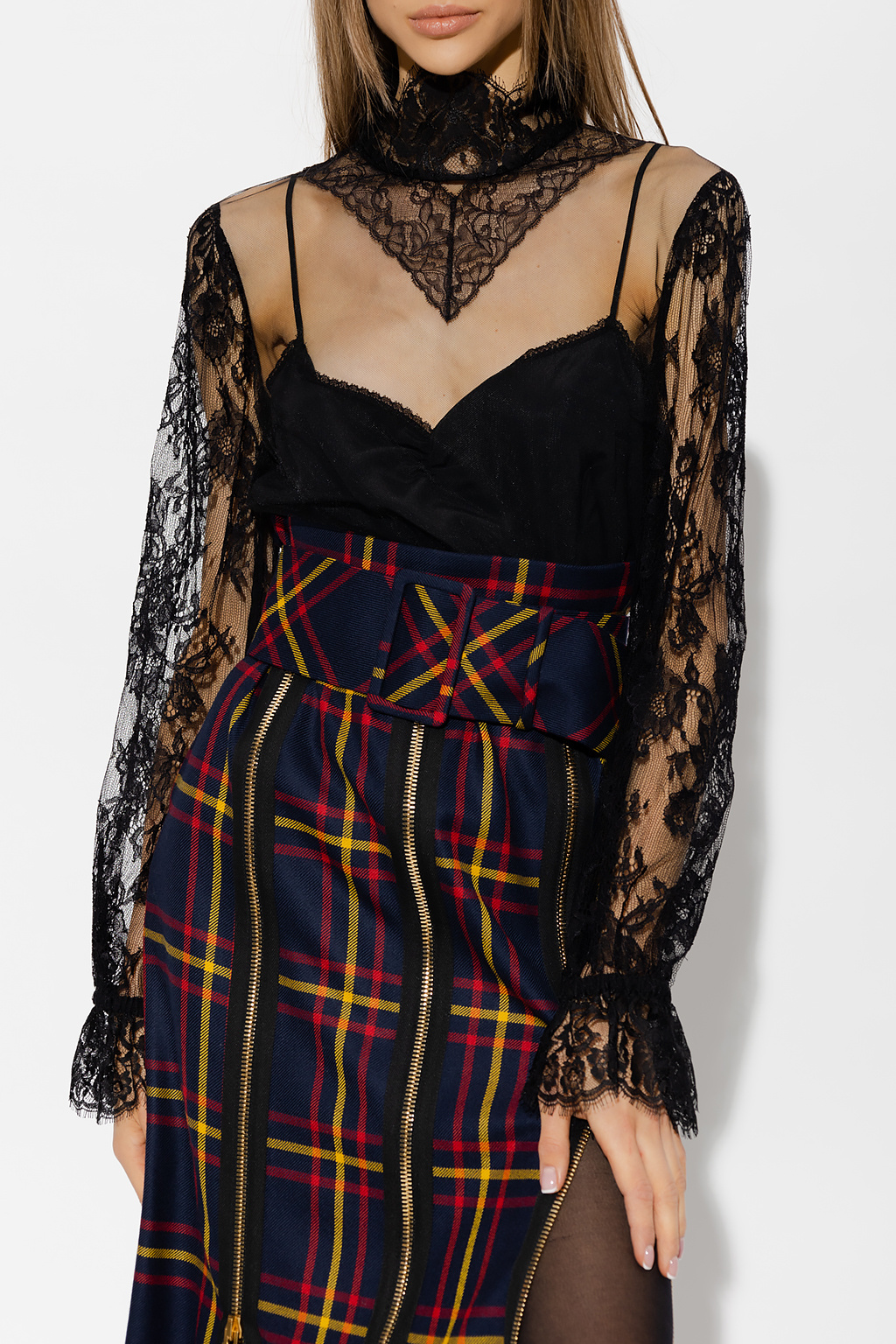 layered top with lace Gucci - Black Two